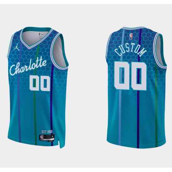 Men Women Youth Toddler Charlotte Hornets Active Player Custom 2021 22 Blue 75th Anniversary City Edition Stitched Basketball Jersey
